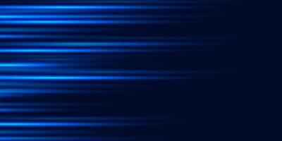 Abstract gradient effect featuring futuristic horizonal neon light lines on dark blue vector
