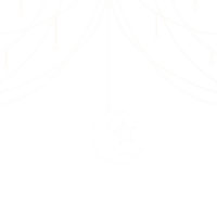 A crescent and star hanging on transparent background png