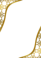 Gold frame with ornate pattern on Transparent background png
