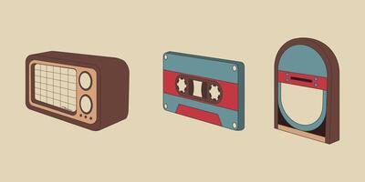 RETRO tech element with vintage style vector