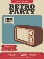 retro design style poster with retro tech element vector