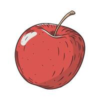 Realistic Red Apple with a Green Leaf on Top vector