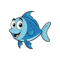 Cartoon Fish with Big Eyes and a Friendly Expression vector