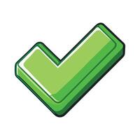 Bright Green Checkmark Symbol Representing Approval and Success vector