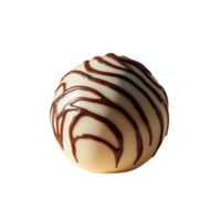 Spherical dessert primarily composed of smooth white chocolate. png