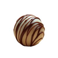 A spherical dessert primarily composed of smooth white chocolate. png