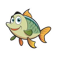 Cute Cartoon Fish with Big Eyes and a Friendly Expression vector