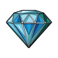 Shiny Blue Diamond with Sharp Facets and Sparkling Effect vector