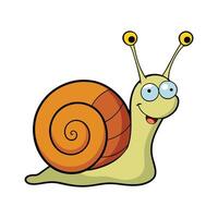 Snail with Big Eyes and a Happy Expression in a Cartoon Style illustraton clipart vector
