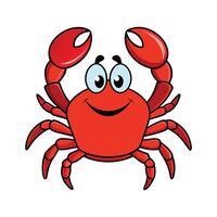 Funny Cartoon Crab with Big Eyes and a Happy Expression vector