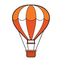 Bright Red and Yellow Hot Air Balloon Floating in the Sky vector