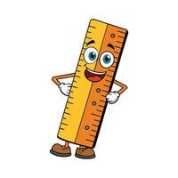 Cartoon Ruler with a Friendly Face and Measurement Marks vector