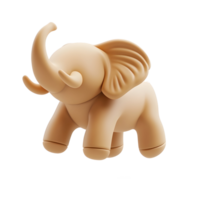 3d elephant toy on a transparent png