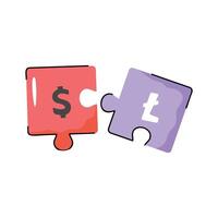 Ready to use doodle style icon depicting financial team work vector