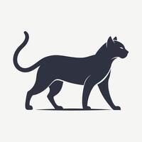 a black panther is standing on a white background vector