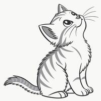 cat sitting and looking up vector