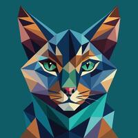 a cat with geometric shapes on it's face vector