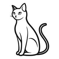 a black and white drawing of a cat vector