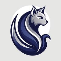 a cat head with a blue and white swirl vector