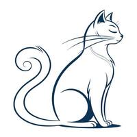 a cat is sitting down and looking to the side vector