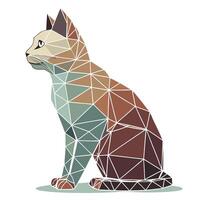 a cat made of geometric shapes vector
