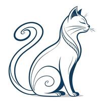 a cat is sitting on a white background vector