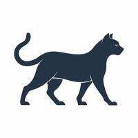 a black cat walking on a white background vector