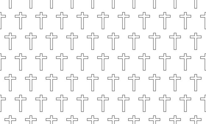 Pattern of crosses isolated on white