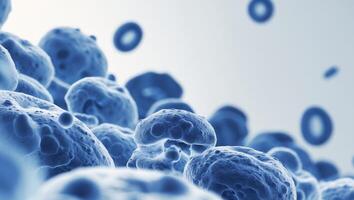 Microscopic cells in blue forming a scientific concept. photo
