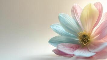 Macro view of a single flower in full bloom. photo