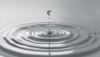 Water droplet on a surface with a ripple effect photo