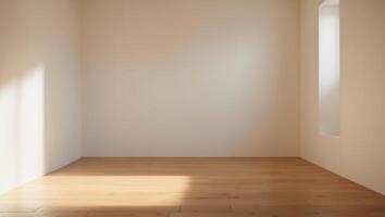 Empty room with light coming in from the window photo