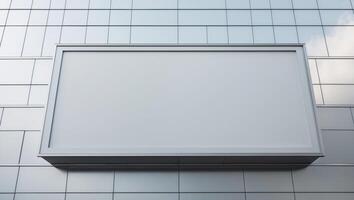 An empty billboard on the side of a building photo