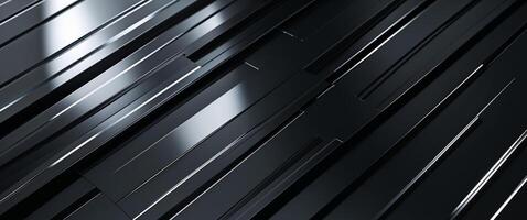 Shiny black metal textures with diagonal lines and reflections photo