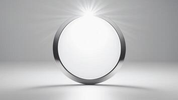 a close up of a circular object with a light shining in the middle. photo