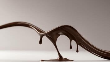Smooth flowing melted chocolate with drips creating a rich and indulgent texture background photo