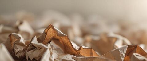 Crumpled autumn paper texture background design. photo