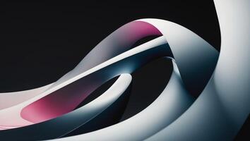 Abstract Curved Shapes on Black Background. photo