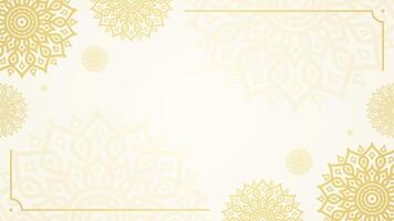 Simple Delicate Minimalist Golden Mandala Patterns Blank Horizontal Background with Soft Gold Hues Accent vector