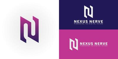 This is a uniquely powerful and modern logo for Technology and Software. The emblem is a bold, stylized NN that is sharply geometric, and its uniqueness lies in this assertive and contemporary style. vector