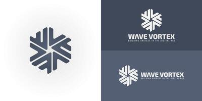 The logo presents a uniquely interconnected emblem, ideally suited for businesses in Web or Networking services. vector