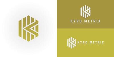 The geometric structure of the logo merges the initials K and M into a unified, futuristic symbol, representing innovation, sustainability, and forward-thinking solutions. vector