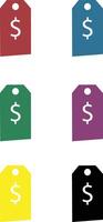 Patterns of multi-colored price tags vector