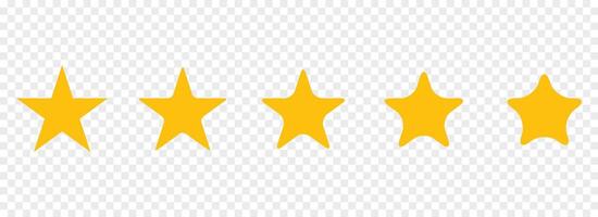 Star shapes symbols in yellow color and different roundness. vector