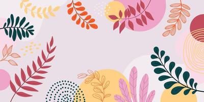 Hand drawn spring art background with beautiful. vector