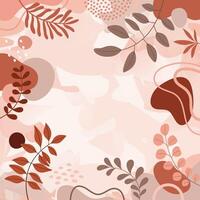 Leaves line art drawing with abstract shape vector