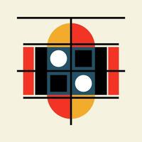 Modern Bauhaus poster functional design meets artistic vision with striking composition and color balance vector