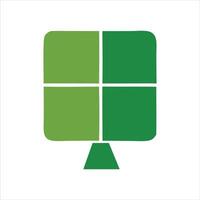 A green square logo with a tree on it vector