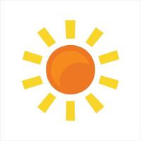 The sun is shown in a flat design vector