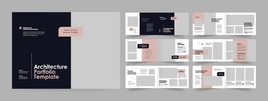 Architecture Portfolio, Landscape Architecture Brochure Layout Template. vector
